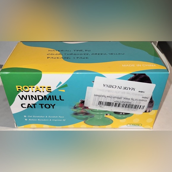 Windmill Cat Interactive Toy, Color: Green, Brand New - Picture 3 of 11